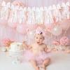 12/24PCS Bowknot Banner Hanging Pendant Garlands Princess Birthday Party Decor Baby Shower Wedding Party Photo Background Decor