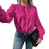 Vintage Embroidered Elegant Lace Blouse Women Lantern Sleeve Single-breasted Shirts For Women Fashion Casual Loose Tops 26218