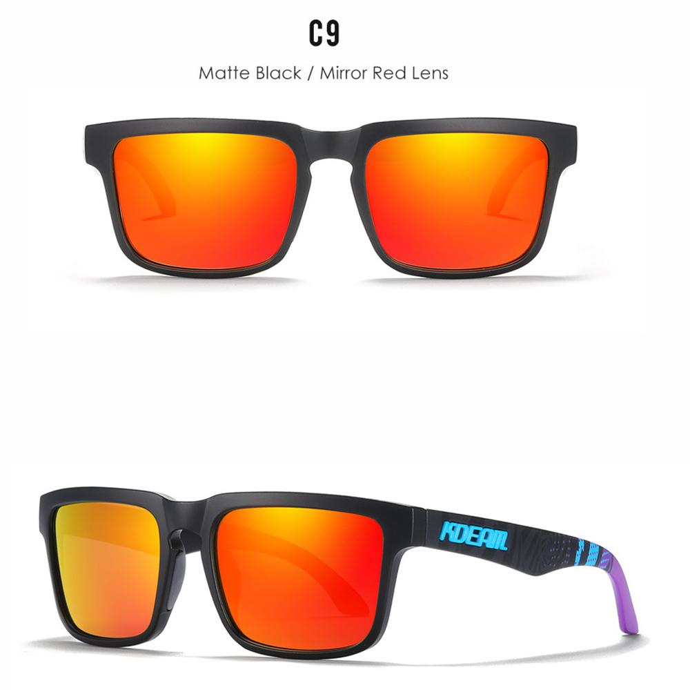 Novos Óculos de Sol Polarizados Quadrados KDEAM Para Homens Óculos Esportivos Casal Moda Marca Unissex Óculos de Sol Color Block Tendência Pernas With Package orange