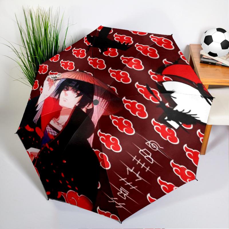 Anime Red Clouds On Background Umbrella Folding umbrella, automatic umbrella 8-Frame for Travel, camping Use Gift for Halloween Christmas