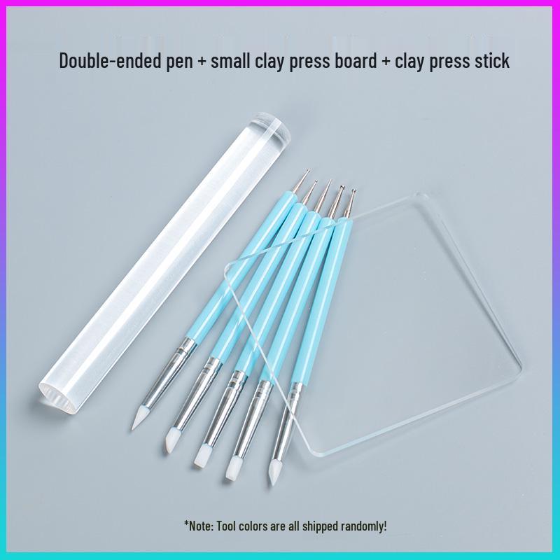 Silicone Double-Ended Dotting and Pressing Pen for Polymer Clay Sculpting