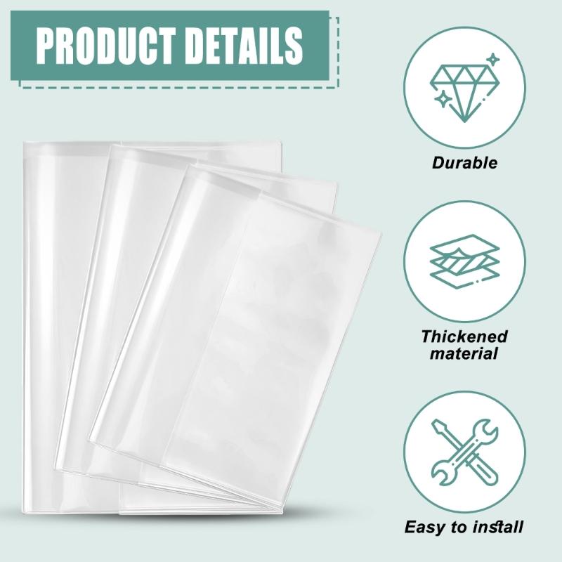 10PCS Clear Plastic Book Wraps Book Covers for Students Water Resistant Friendly Design Textbook Protectors