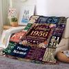Vintage Anniversary Celebration Customize Your Name Blanket Soft Lightweight And Portable Suitable For All Seasons It'S Perfect For Picnics Sofas