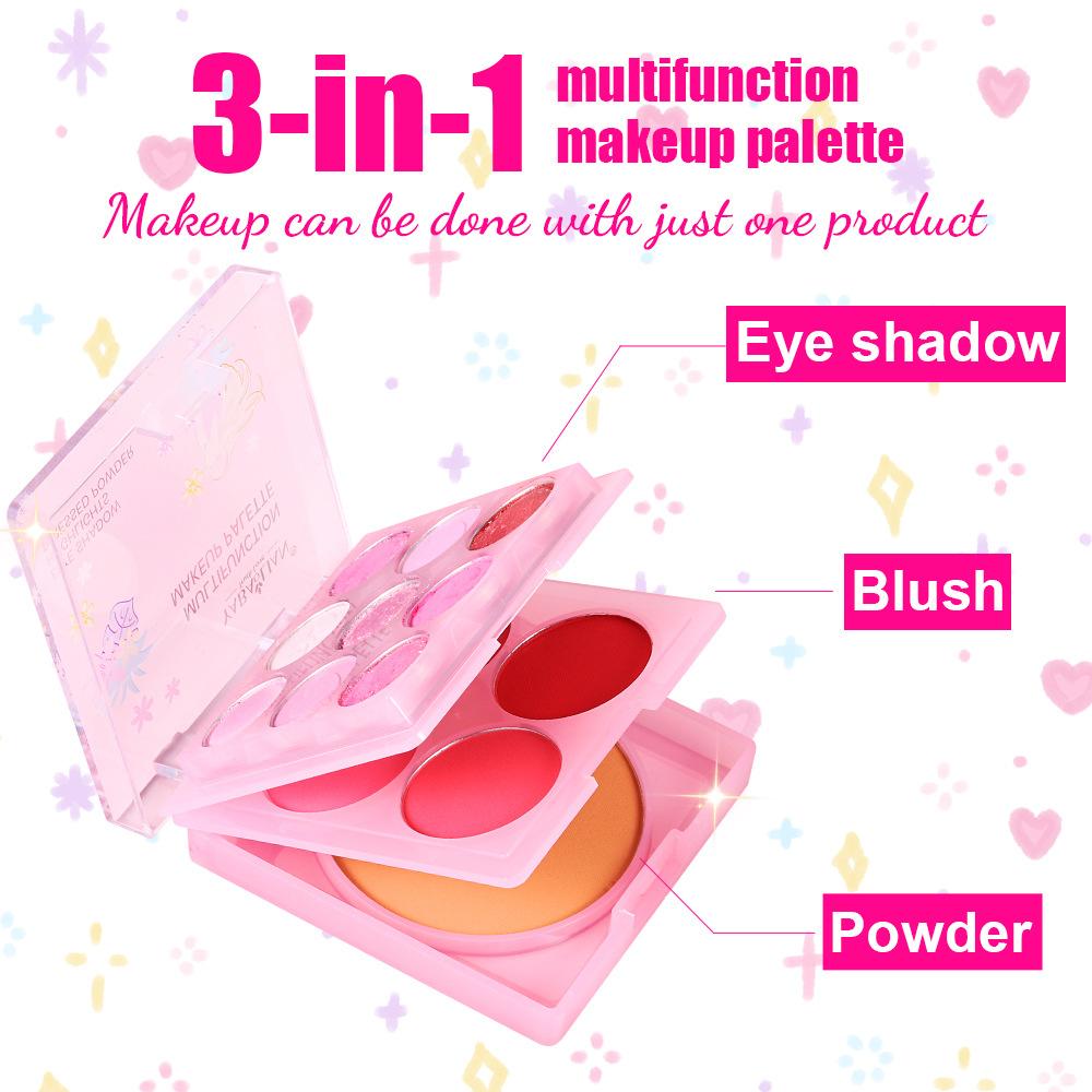 Three-in-one Makeup Plate Eyeshadow Blush Powder Makeup Plate Matte Pearl Nude Multifunctional Makeup Plate Facial Makeup