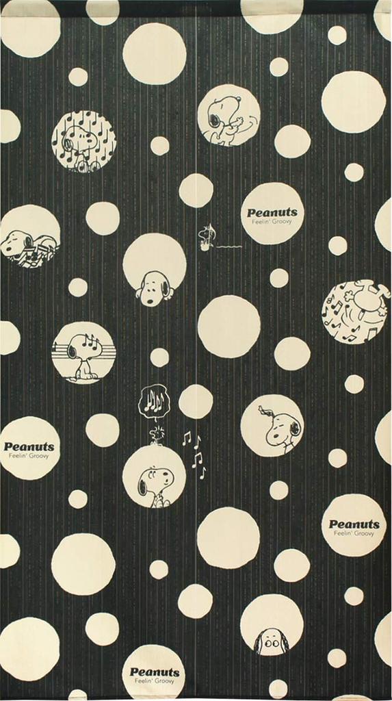 Noren Kobo Noren Snoopy PEANUTS SNOOPY Series Width 85cm x Length Monotone Dot 93874 Curtain, Print, Half-Length Curtain, 150cm, Pattern,
