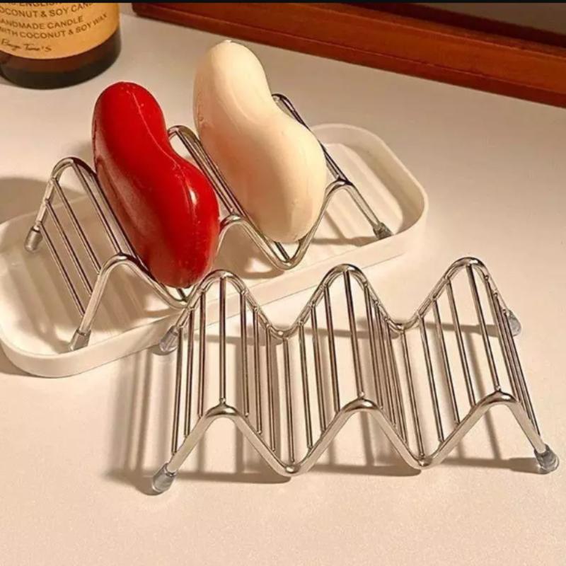 Stainless Steel Soap Rack Multi-Soap Storage With Drainage Tray Waterproof Rust-Resistant Easy