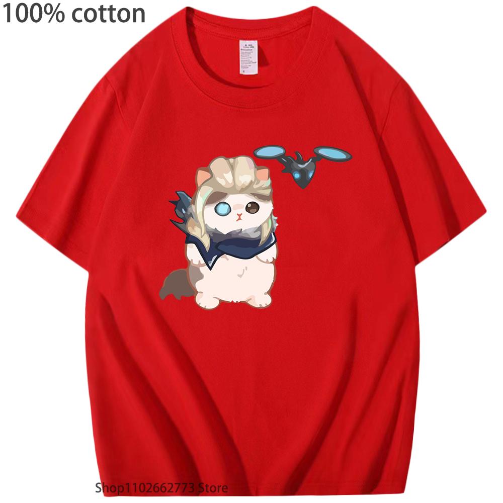 Surprised Penguin Valorant T-Shirts Sova Cat Cute Catlorant T Shirt Cotton Minimalist Cartoon Tees Summer Men Tops