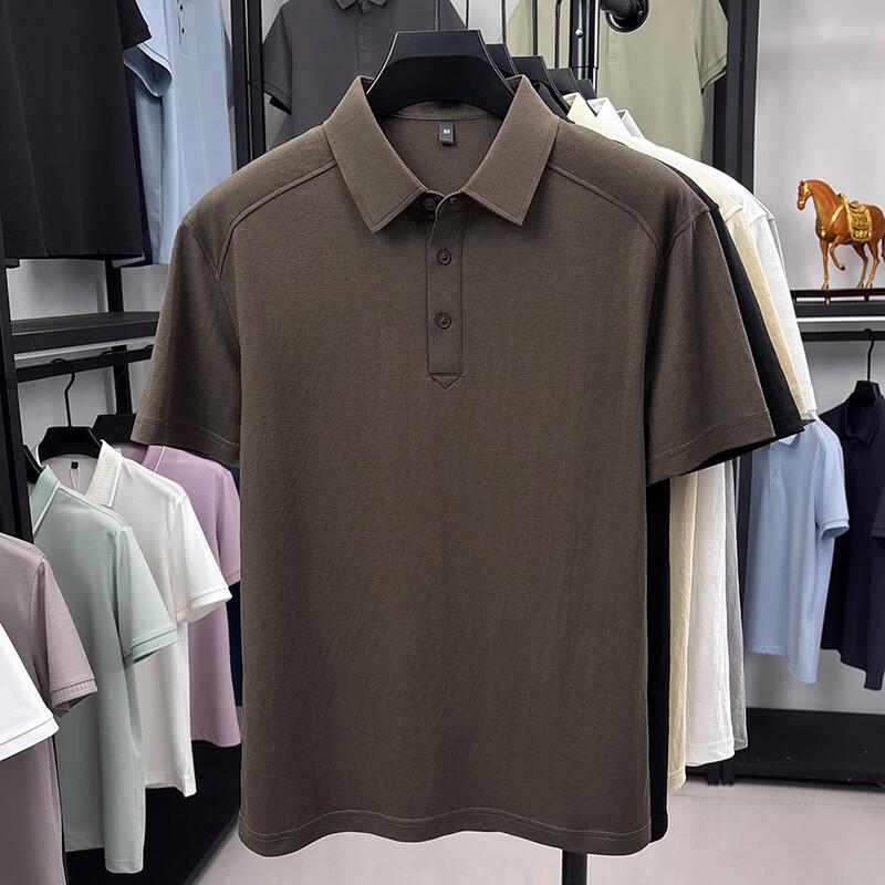 Men s Solid Color Business Casual Short Sleeve Polo Shirt YTMTST7146 195/4XL