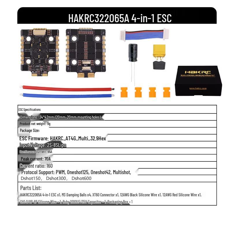 

HAKRC F405 65A Mini FPV Flight Stack