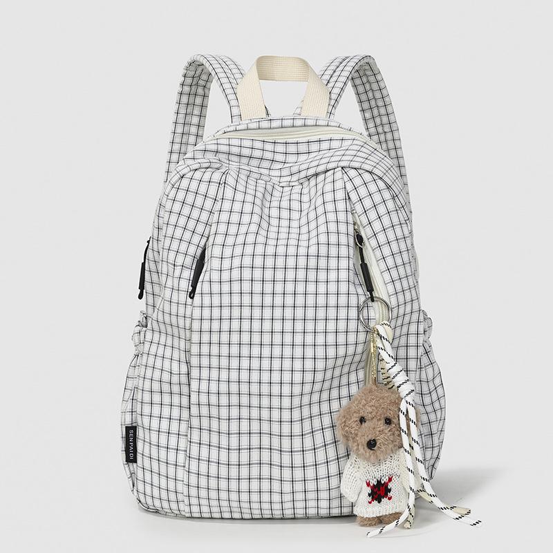 Schoolbag high value Mori small fresh plaid girl travel backpack Korean version ins style student class backpack schoolbag