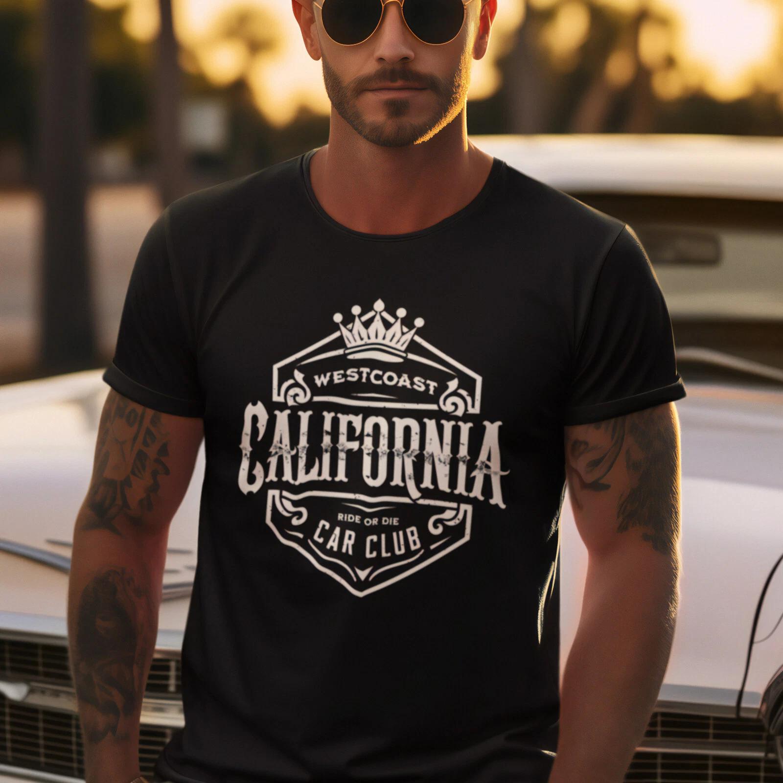 California Car Club Tee, Vintage Westcoast Street Style, Unisex Adult - Westside M