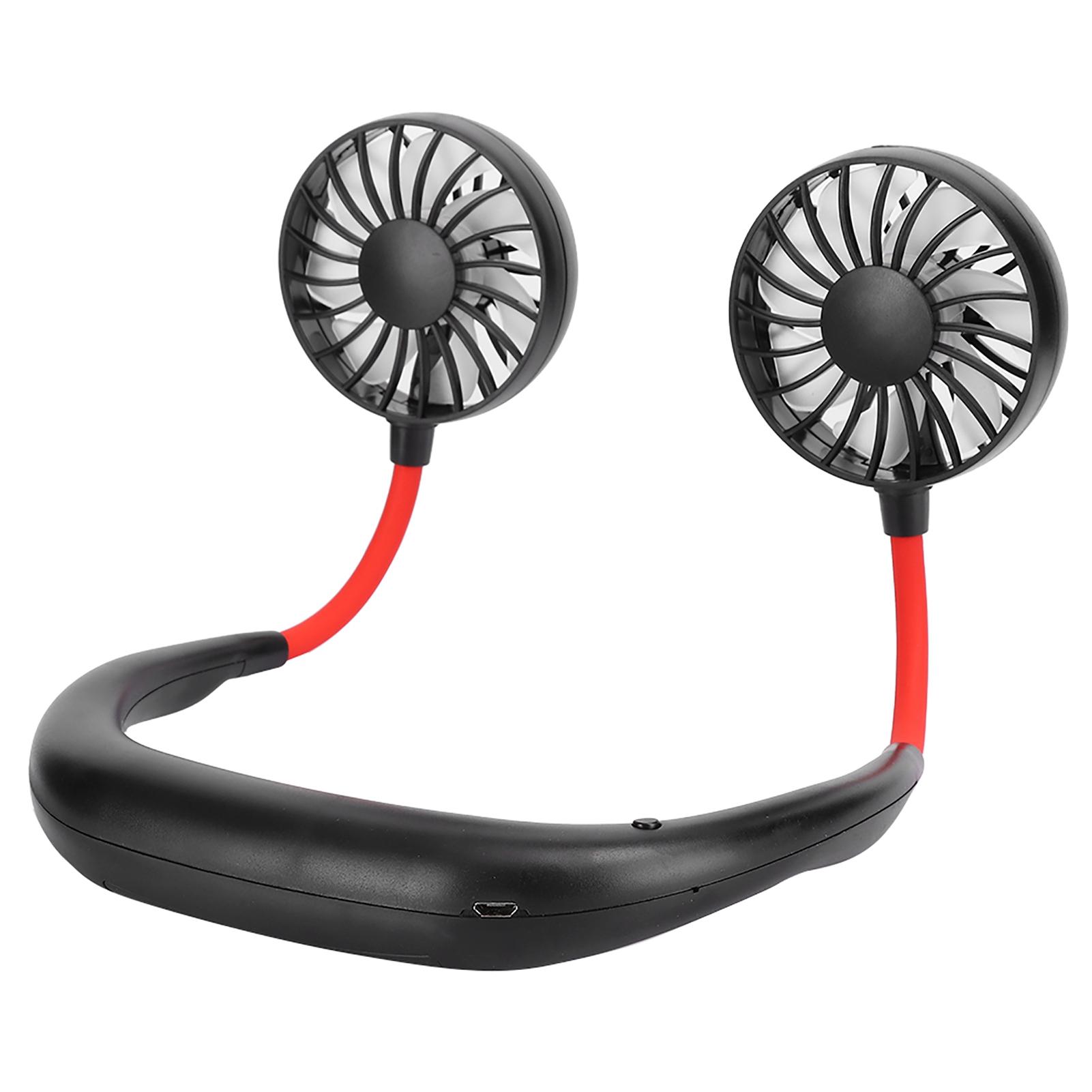 

Портативный мини-вентилятор с шейным ободом, двойной настольный, с зарядкой от USB, 3 скорости, ленивый, подвесной стиль для шеи разноцветный