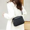 PU Leather Crossbody Bag Heart-shaped Embroidery Zipper Messenger Bag Solid Color Small Square Bags for Women Ladies