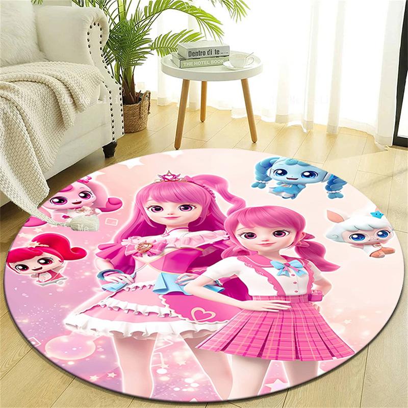 1pc Catch Teenieping Magic Sweethear (5) Design Printed Area Round Carpet for Bedroom Living Room Home Decor Rugs Mat Non Slip Mat Rug for Bedside