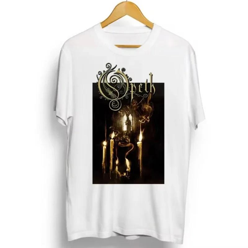Vintage Progressive Death Metal Band Printed Tshirt for Unisex and Women Fashion Opeth Band ShortSleeved Tees Cotton Streetwear