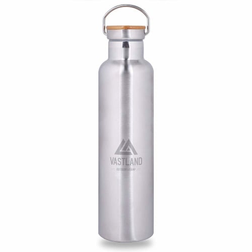 VASTLAND Stainless Steel Water Bottle, Mug, Direct Drinking, Double Insulated, 1000ml, Silver