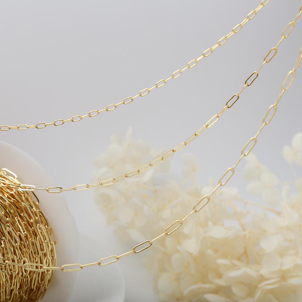 14K Gold-Filled O-Link Paperclip Chain Tassel Bracelet DIY Handmade Necklace Jewelry Materials
