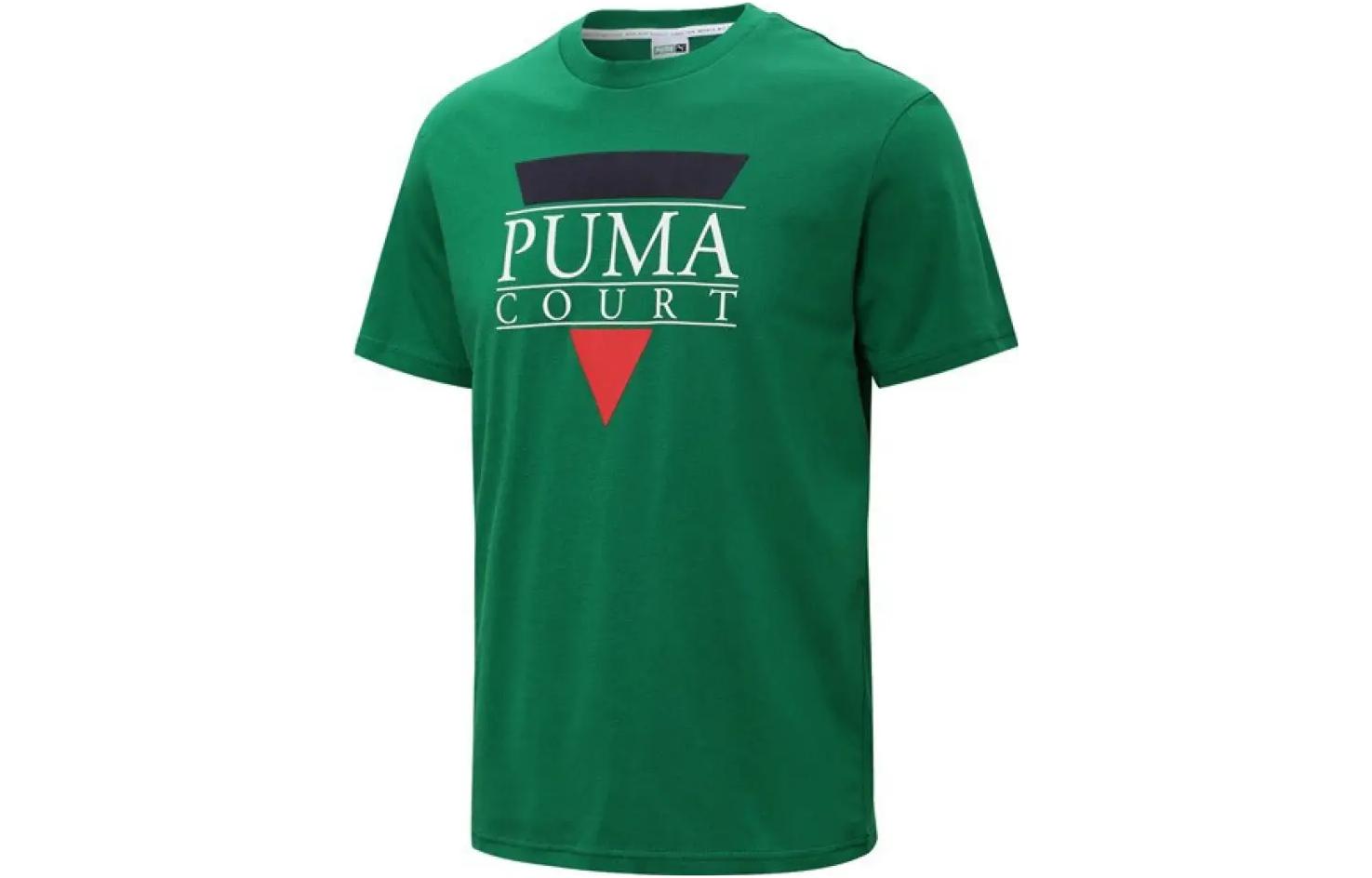 PUMA T Shirts Men s Green Crew Neck Moderate Straight Fit 536913-96 XXL