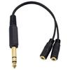 6.35mm Y Audio Jack-Splitter Extension Cable 6.35mm Male To 2 Port 3.5mm Female