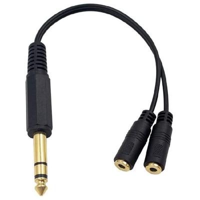 6,35mm Y Audio Klinken-Splitter Verlängerungskabel 6,35mm Stecker auf 2x 3,5mm Buchse