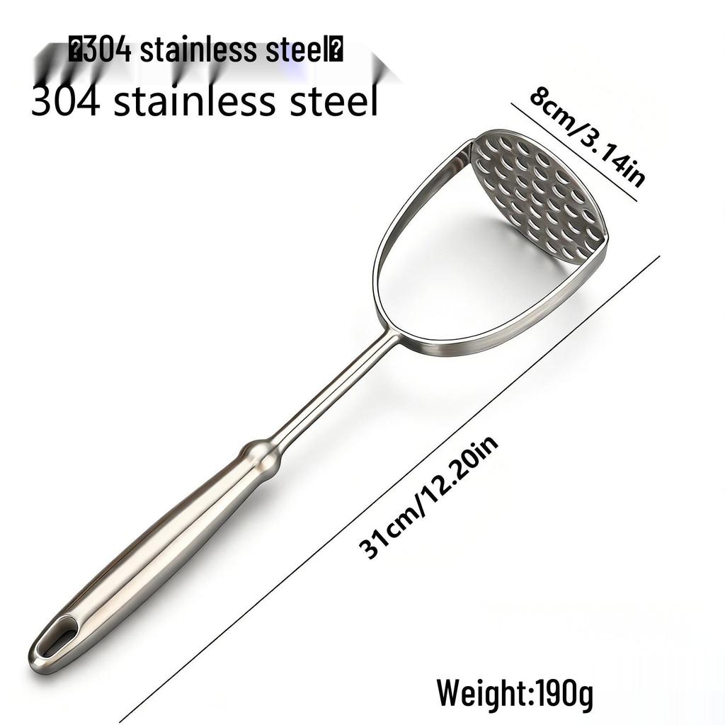 Liang Sheng Wooden Handle Stainless Steel Potato Masher & Pumpkin Squeezer