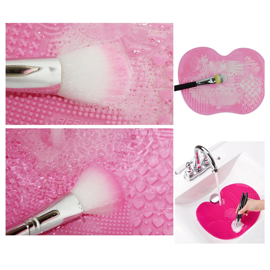 Makeup Brush Cleaning Mat with Suction Cups Cleaning Pad for Cosmetic Brushes