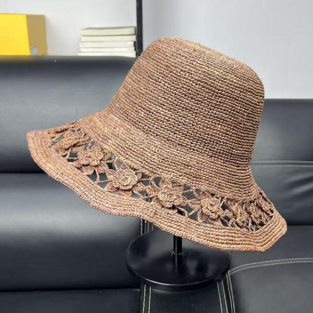 

Raffia hat, women s sunscreen hat, UV protection, large-brimmed straw hat, sunshade, bucket hat, beach hat does not support 7-day no-reason returns