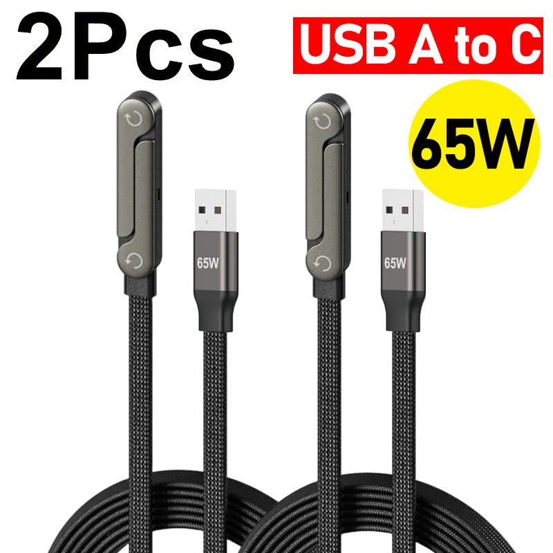 Multifunction USB Type C Cables 65W/240W High-speed Quick Charging Wire with Folding Phone Stands for IPhone 17 16 15 Samsung Xiaomi