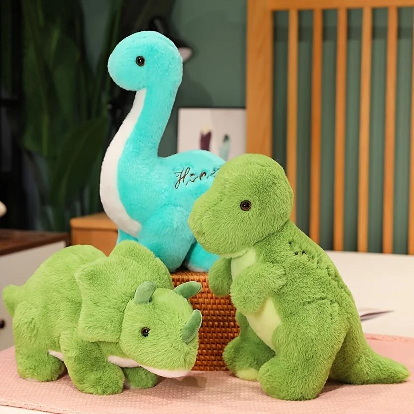 Cute Simulated Dinosaur Triceratops Plush Toy Stuffed Forest Animal Tyrannosaurus Cotton Doll Cuddle Pillow Boy Birthday Gift