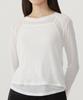 COVERNAT WOMAN Sheer Layered Long Sleeve White