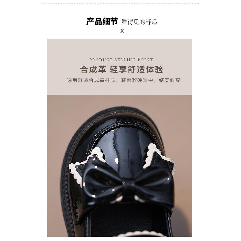 Girls' black single shoes, new spring and autumn princess shoes, leather shoes with soft soles for school performances, Korean-style children's shoes