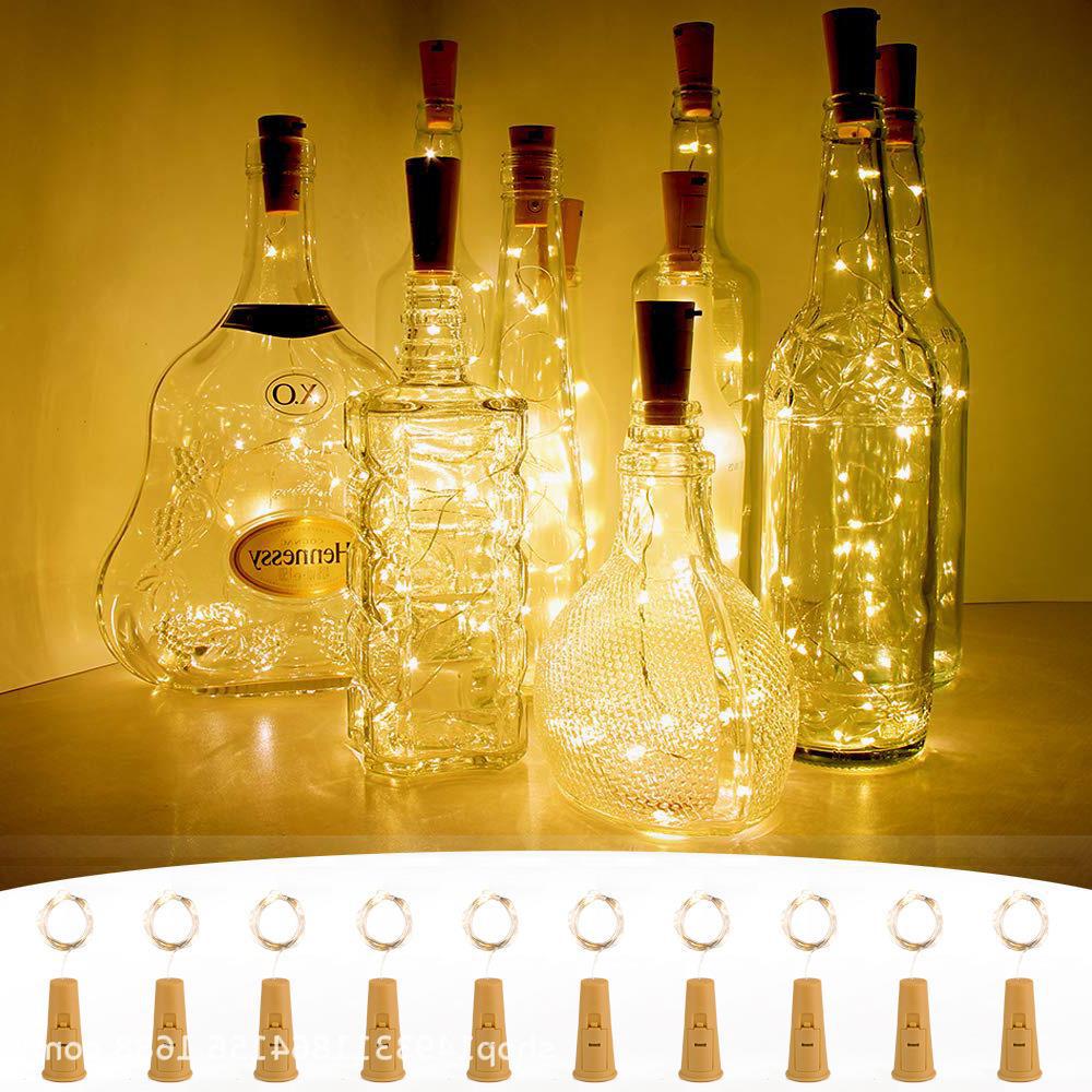 LED Solar Cork Lights for Wine Bottles - Copper Wire String for Wedding and Christmas Decorations, Outdoor Use.