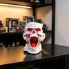 Resin Desk Organizer Gothic Skull Pen Holder, Realistic Zombie Head Makeup Brush Organizer, Large Capacity Desktop Holder Storage Container,