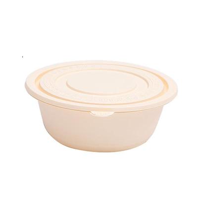 Homeglen Corn Starch Disposable Round Lunch Boxes with Lids