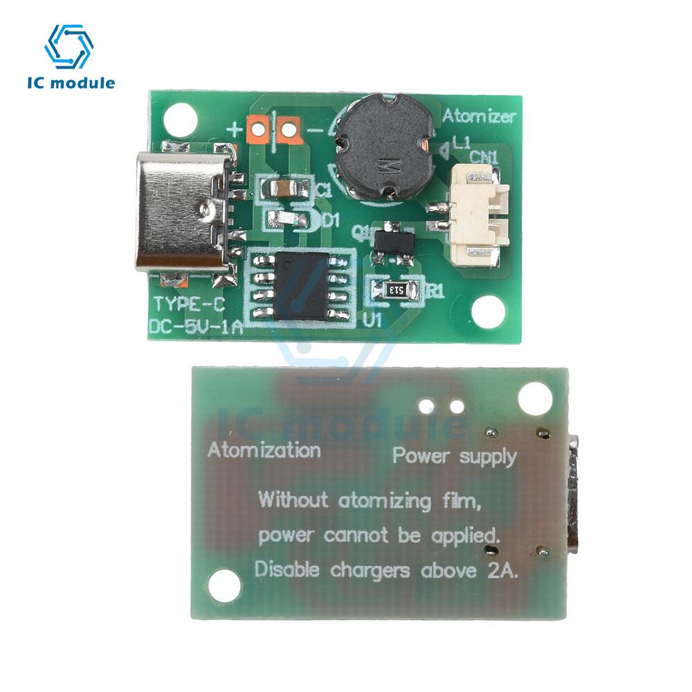DC 5V 1.5-2W Single Spray Humidifier Mist Module Energized Mist Air Plant Humidifier Mist Driver Board Type C Interface