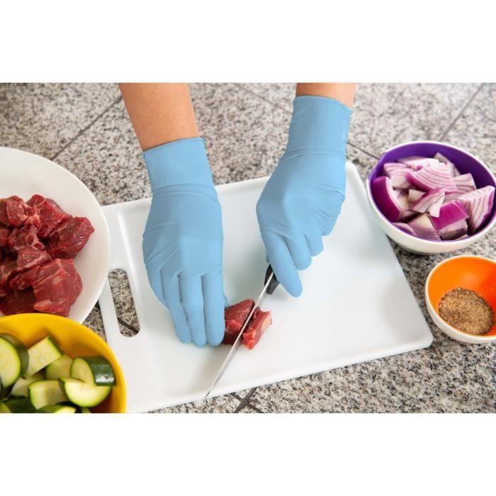 Gants Jetables - Ansell - TouchNTuff 92-670 - Nitrile - Taille M - Protection Alimentaire - Bleu