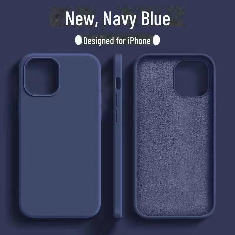 Custodia in silicone solido per iPhone 16 Pro e Apple 15 Pro con logo - Copertura completa, custodia protettiva anti-caduta