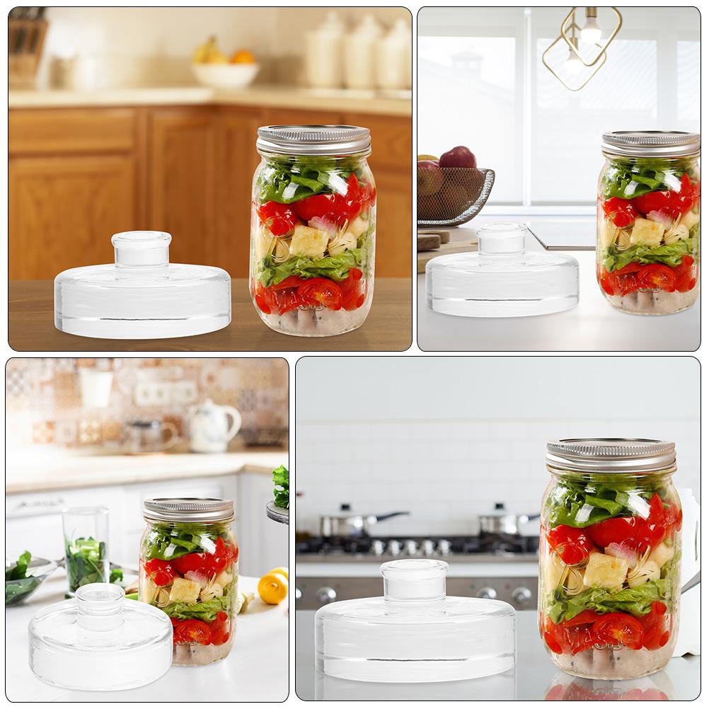 2 Pcs Fermented Glass Weights Mason Jar Small Fermenting Lids Wide Mouth for Jars Pickling Kitchen Supplies