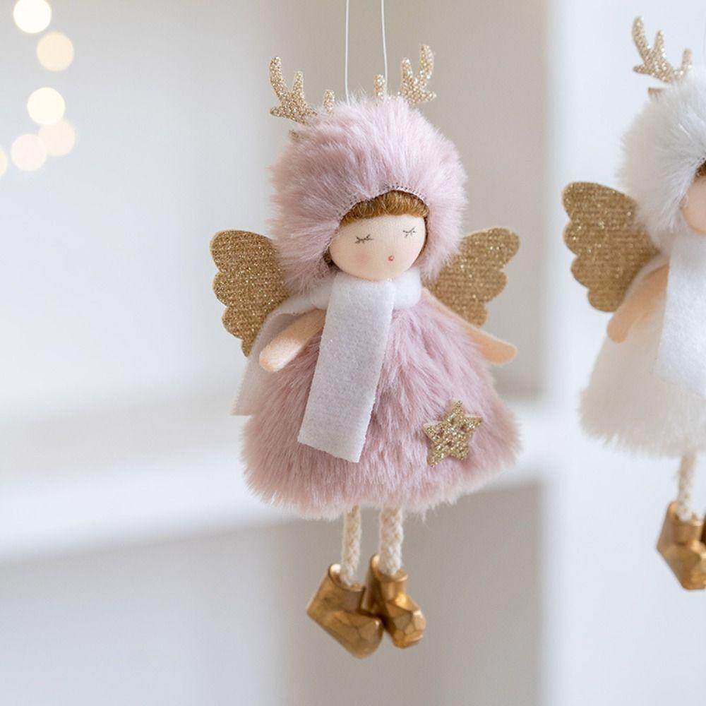 Cute Christmas Top Hat Antlers Girl Pendant Xmas Tree Hanging Decorations Home Christmas Decor