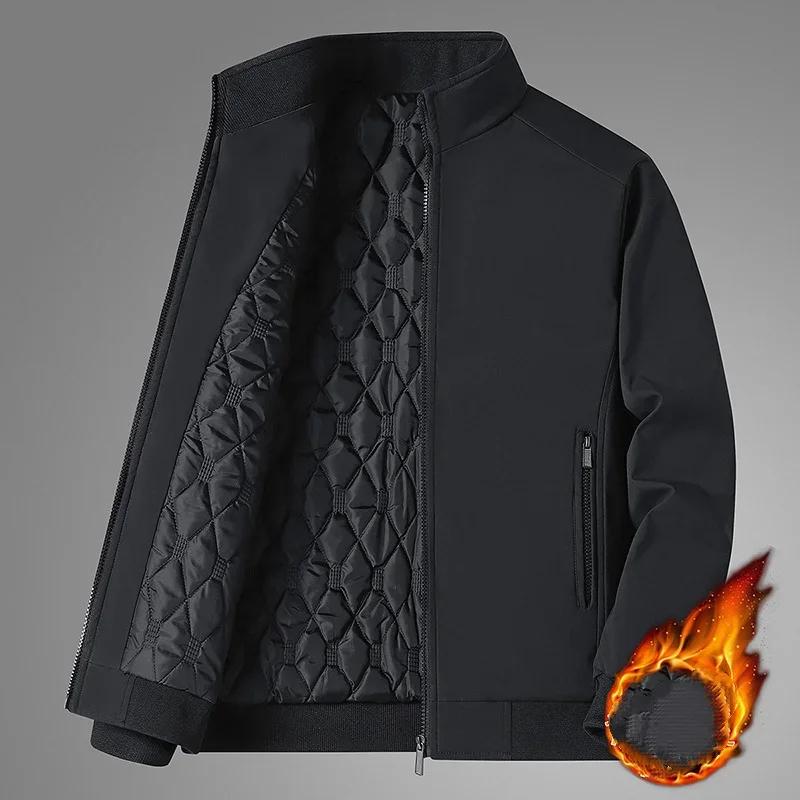 Winter Herren Mittleren Alters Warme Jacken Mode Parkas Oberbekleidung Herren Lässige Windjacke Baumwollgepolsterte Jacke Klassische Bomberjacke