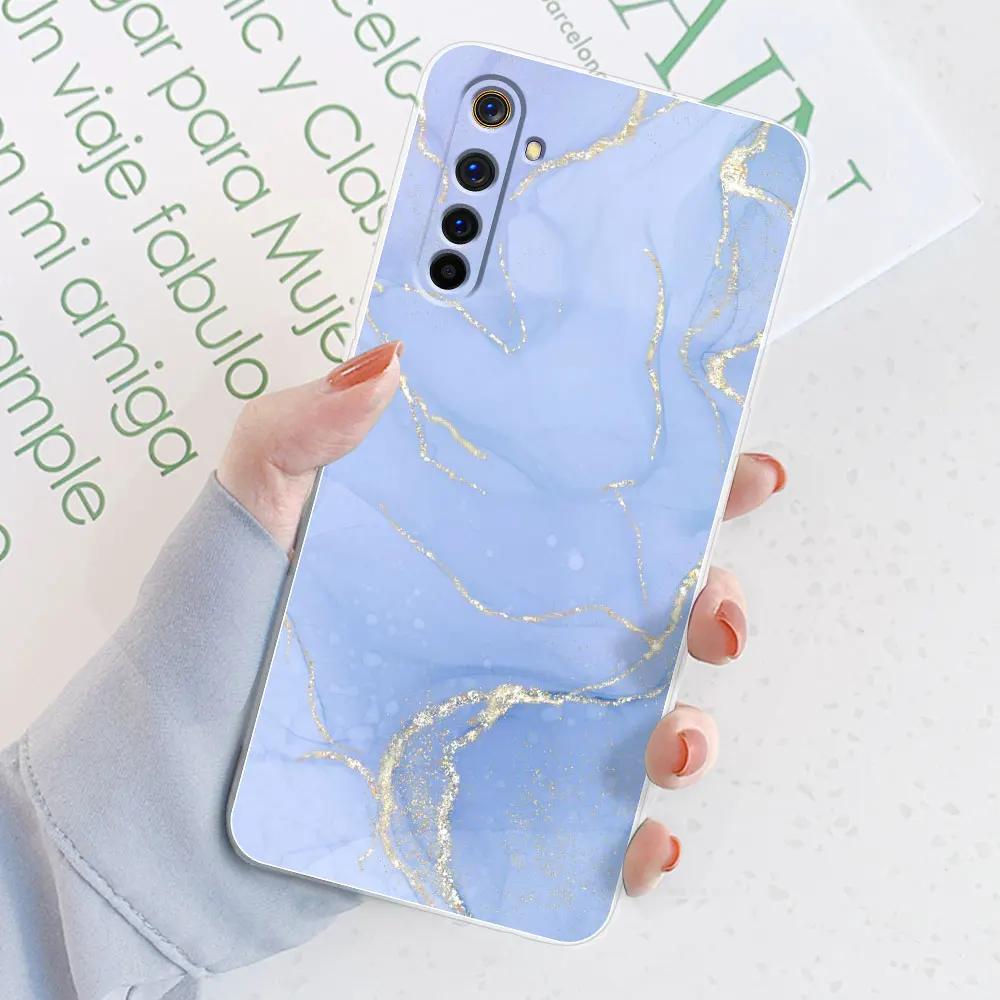 For Realme 6 Case Realme 6 Pro Watercolor Marble Transparent Cases For Realme 6S Cover For Realme6 i Silicone Back Bumper Funda