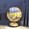 Decorative LED Light Mirror Painting USB Rechargeable Dimming Wall Artwork Table Lamp Gift Indoor Sunlight Window Lihgting
