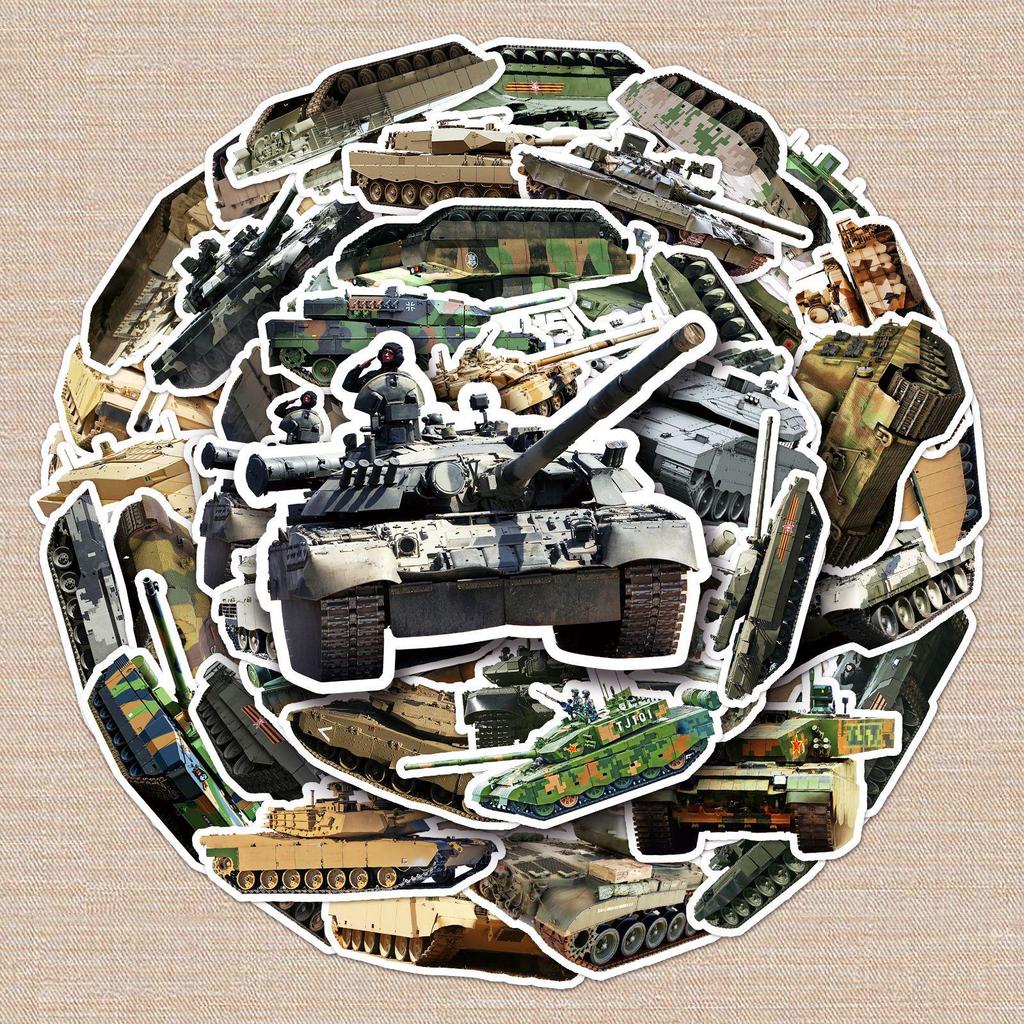50 Military Tank Graffiti Stickers: Cool, Waterproof Decals for Luggage & Phone Cases