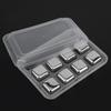 8 Piece 304 Stainless Steel Whiskey Stones With Tongs And Box Metal Ice Cubes  For Wine Beverages