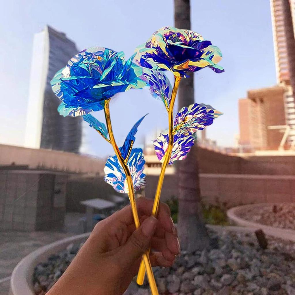 10pcs Artificial Gold Foil Rose Flower Full Blossom Presents, Romantic Gift for Her, Creative Thanksgiving Mother's Day Valentine's Day Women's Gift