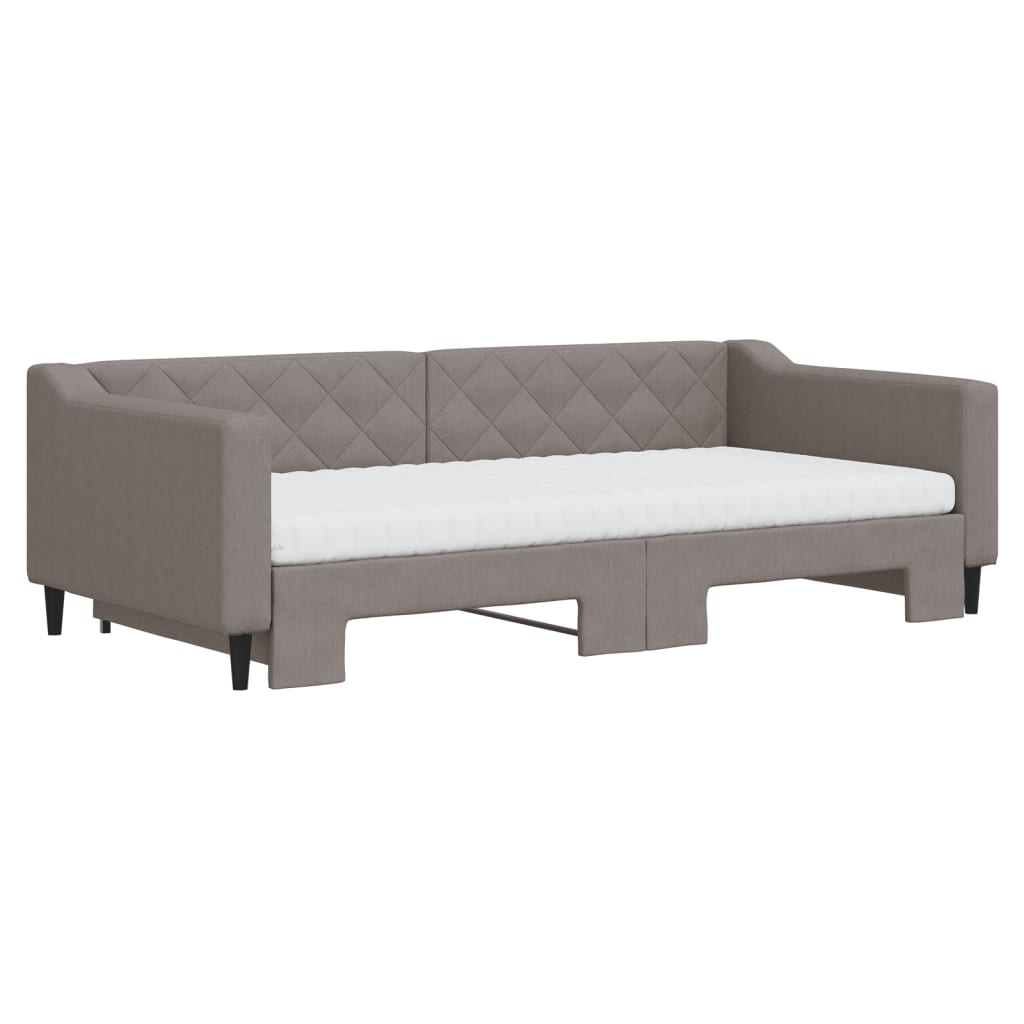 Vidaxl Sofa Rozsuwana Z Materacami, Kolor Taupe, 100X200 Cm, Tkanina
