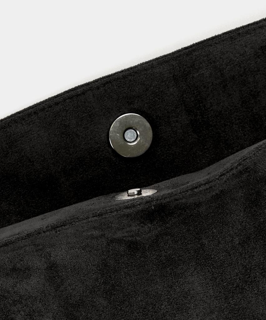 Excontainer Muted Suede Crossbody Bag (Black)