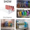 Self-Pushing Drink Organizer Dispenser Adjustable Width Can Shelf Pusher  Water