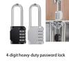 Combination Padlock Outdoor 4 Digit Long Shackle Waterproof Password Padlock Pad Lock For School Locker Gym Locker Fence Gate