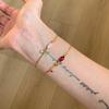 New In Charms Diamonds Inlaid Horse Eye Ruby Snake Bone Bracelets for Women Water Drop Minimalist Bracelet Party Jewelry Gift